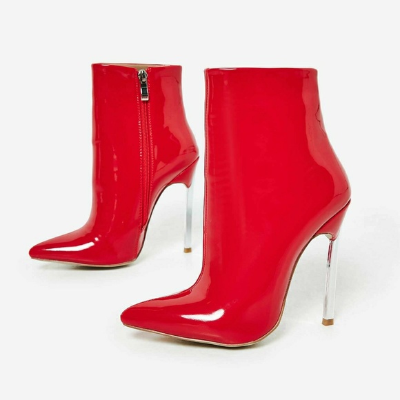 red stiletto booties